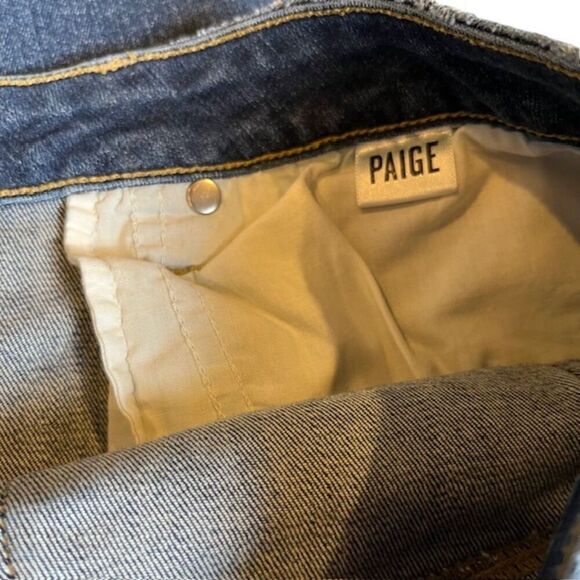 Paige Brigitte Pearl and Stud Embellished Ankle Cropped Jeans Size 32 Bling - Picture 14 of 15